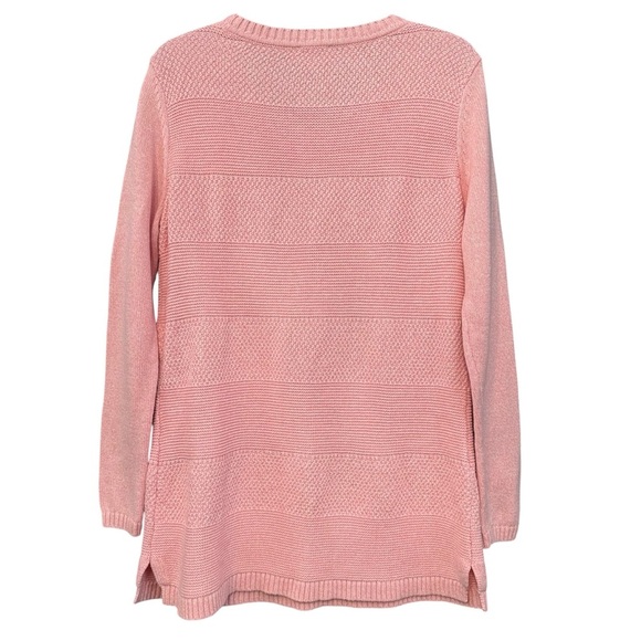Talbots Pink Cotton Textured Knit Sweater M - Picture 2 of 6